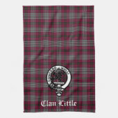 Scottish Clan Little Crest Badge and Tartan Custom Theedoek (Verticaal)
