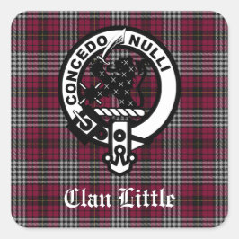 Scottish Clan Little Crest Badge and Tartan Custom Vierkante Sticker