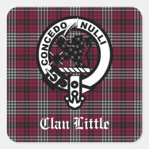 Scottish Clan Little Crest Badge and Tartan Custom Vierkante Sticker