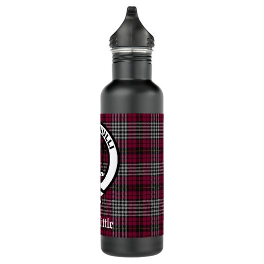 Scottish Clan Little Crest Badge and Tartan Custom Waterfles (Rechts)