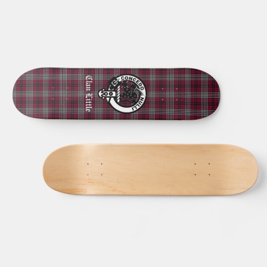 Scottish Clan Little Crest Badge en Tartan Persoonlijk Skateboard (Horizontaal)