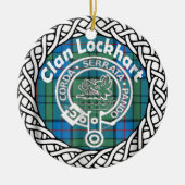 Scottish Clan Lockhart Tartan en Crest Keramisch Ornament (Voorkant)