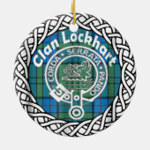 Scottish Clan Lockhart Tartan en Crest Keramisch Ornament (Achterkant)