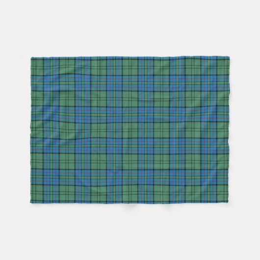 Scottish Clan Lockhart Tartan Pset Fleece Deken (Voorkant (Horizontaal))