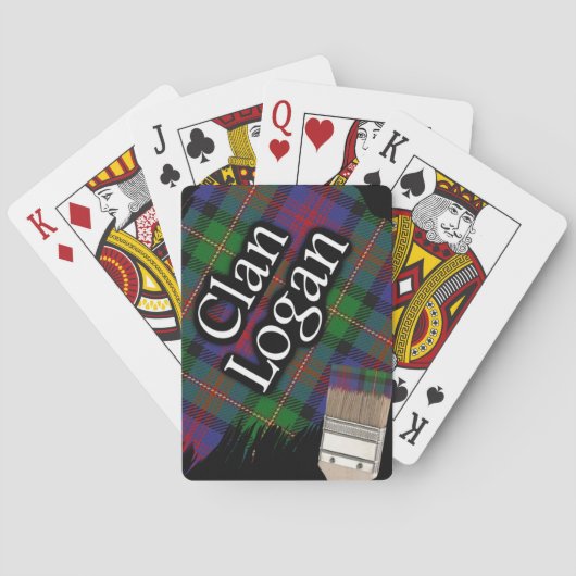 Scottish Clan Logan Tartan Paint Brush Speelkaarten (Achterkant)