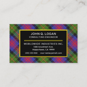 Scottish Clan Logan Tartan Pset Visitekaartje