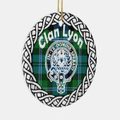 Scottish Clan Lyon Tartan en Crest Keramisch Ornament (Rechts)