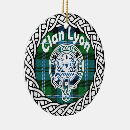 Scottish Clan Lyon Tartan en Crest Keramisch Ornament (Rechts)