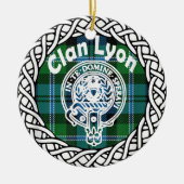 Scottish Clan Lyon Tartan en Crest Keramisch Ornament (Voorkant)