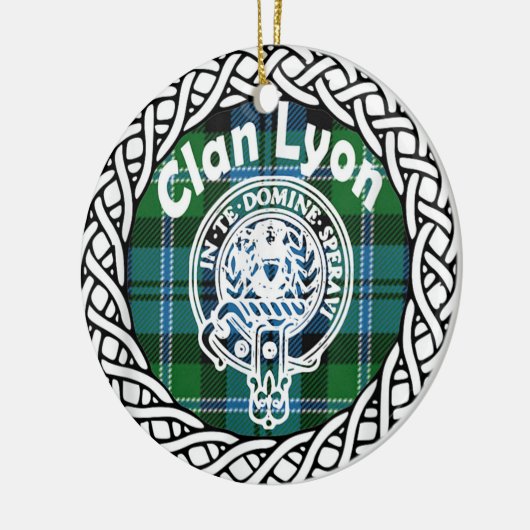 Scottish Clan Lyon Tartan en Crest Keramisch Ornament (Links)