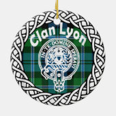 Scottish Clan Lyon Tartan en Crest Keramisch Ornament (Achterkant)