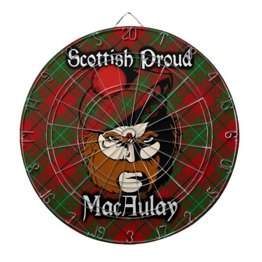 Scottish Clan MacAulay Tartan Dartboard Dartbord (Voorkant)