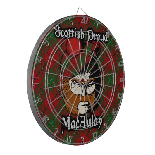 Scottish Clan MacAulay Tartan Dartboard Dartbord (Voorkant Links)