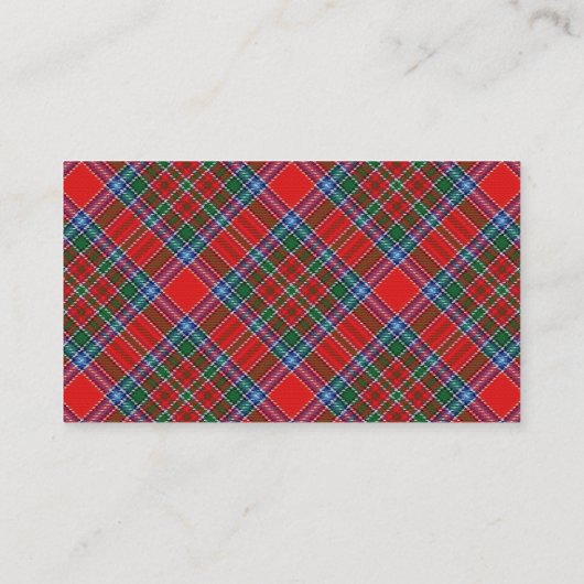 Scottish Clan MacBean MacBain Tartan Pset Visitekaartje (Achterkant)