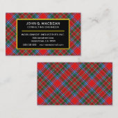 Scottish Clan MacBean MacBain Tartan Pset Visitekaartje (Voorkant / Achterkant)