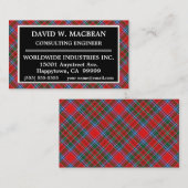 Scottish Clan MacBean MacBain Tartan Pset Visitekaartje (Voorkant / Achterkant)