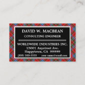 Scottish Clan MacBean MacBain Tartan Pset Visitekaartje (Voorkant)