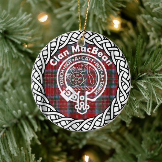 Scottish Clan MacBean Tartan en Crest Keramisch Ornament (Boom)