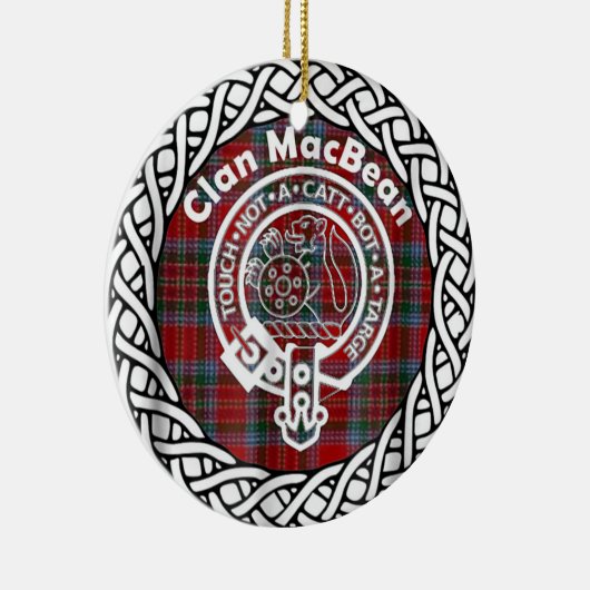 Scottish Clan MacBean Tartan en Crest Keramisch Ornament (Rechts)