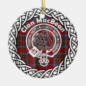 Scottish Clan MacBean Tartan en Crest Keramisch Ornament (Voorkant)