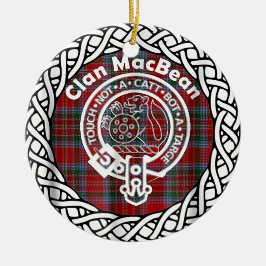 Scottish Clan MacBean Tartan en Crest Keramisch Ornament (Voorkant)