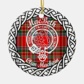 Scottish Clan MacBeth Tartan en Crest Keramisch Ornament (Voorkant)