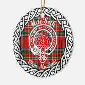 Scottish Clan MacBeth Tartan en Crest Keramisch Ornament (Links)