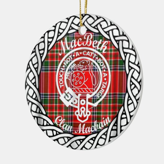Scottish Clan MacBeth Tartan en Crest Keramisch Ornament (Links)