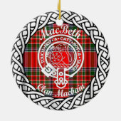 Scottish Clan MacBeth Tartan en Crest Keramisch Ornament (Achterkant)