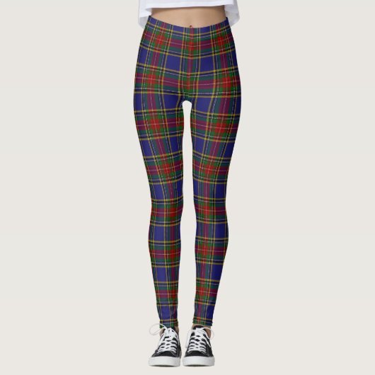 Scottish Clan MacBeth Tartan Leggings (Voorkant)