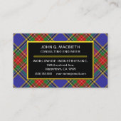 Scottish Clan MacBeth Tartan Pset Visitekaartje (Voorkant)