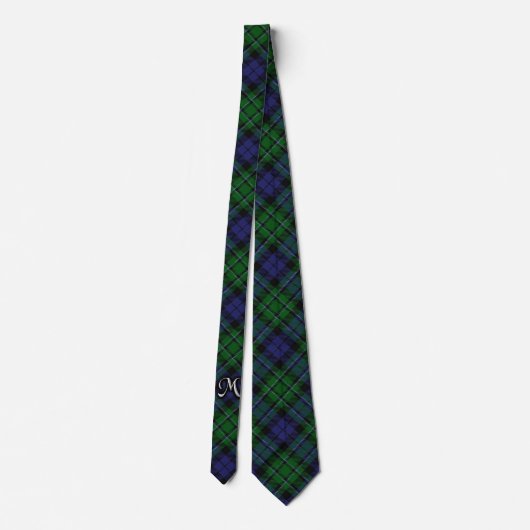 Scottish Clan MacCallum Letter M Monogram Tartan Stropdas (Achterkant)