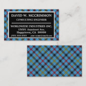 Scottish Clan MacCrimmon Tartan Pset Visitekaartje (Voorkant / Achterkant)