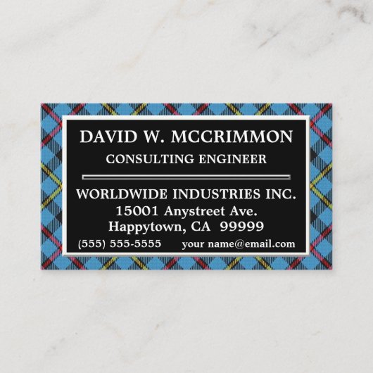 Scottish Clan MacCrimmon Tartan Pset Visitekaartje (Voorkant)