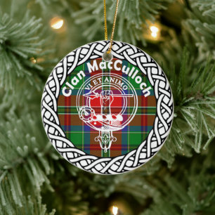 Scottish Clan MacCullock Tartan en Crest Keramisch Ornament
