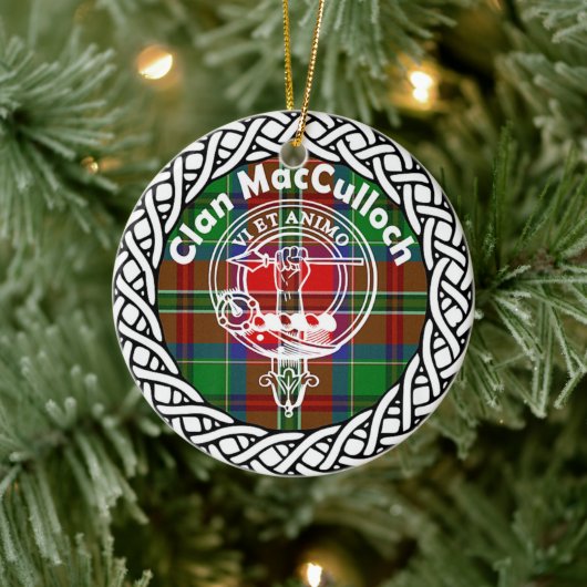 Scottish Clan MacCullock Tartan en Crest Keramisch Ornament (Boom)
