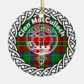 Scottish Clan MacCullock Tartan en Crest Keramisch Ornament (Voorkant)