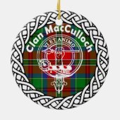 Scottish Clan MacCullock Tartan en Crest Keramisch Ornament (Achterkant)
