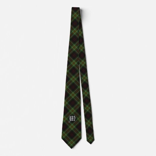 Scottish Clan MacDiarmid Letter M Monogram Tartan Stropdas (Voorkant)