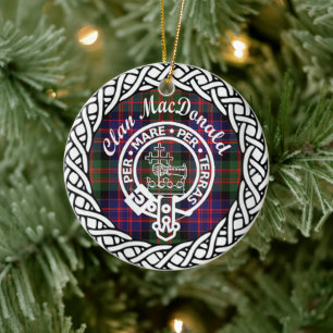 Scottish Clan MacDonald Tartan and Crest Keramisch Ornament