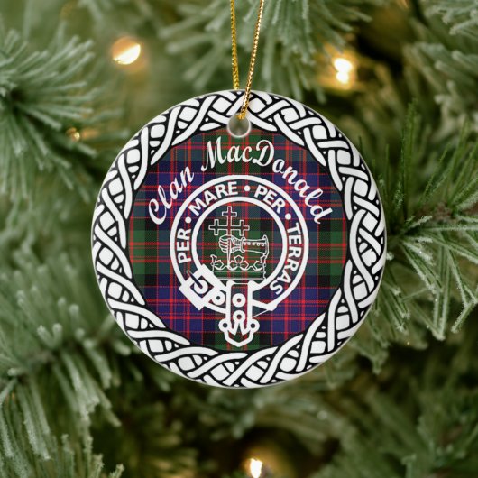 Scottish Clan MacDonald Tartan and Crest Keramisch Ornament (Boom)