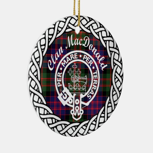 Scottish Clan MacDonald Tartan and Crest Keramisch Ornament (Rechts)