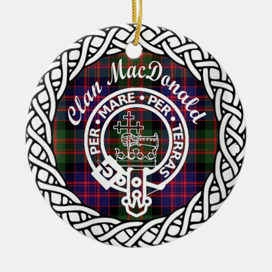 Scottish Clan MacDonald Tartan and Crest Keramisch Ornament (Voorkant)