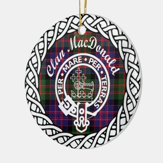 Scottish Clan MacDonald Tartan and Crest Keramisch Ornament (Links)