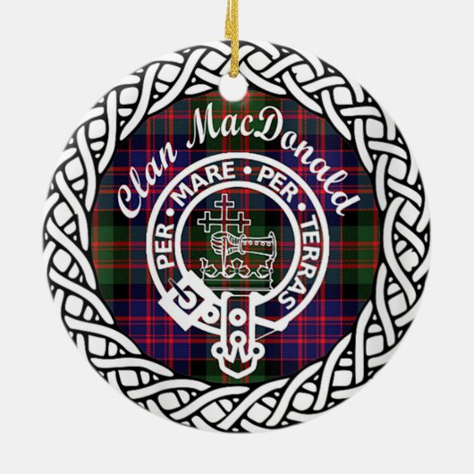 Scottish Clan MacDonald Tartan and Crest Keramisch Ornament (Achterkant)
