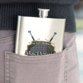 Scottish Clan MacDonald Tartan Shield en Swords Heupfles (Voorbeeld)