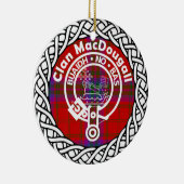 Scottish Clan MacDougall Tartan en Crest Keramisch Ornament (Rechts)