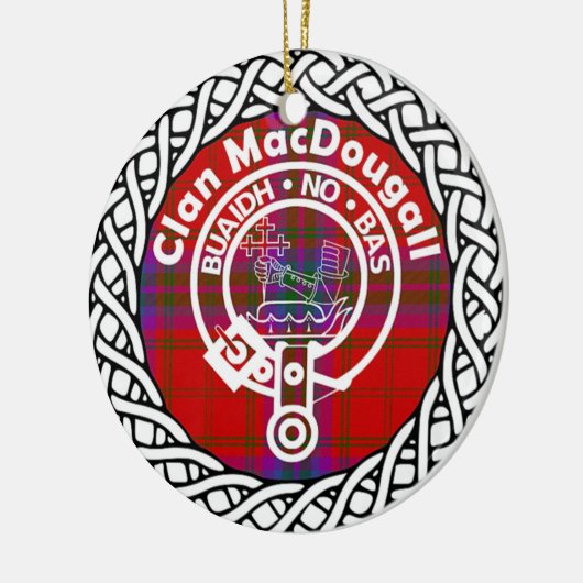 Scottish Clan MacDougall Tartan en Crest Keramisch Ornament (Links)