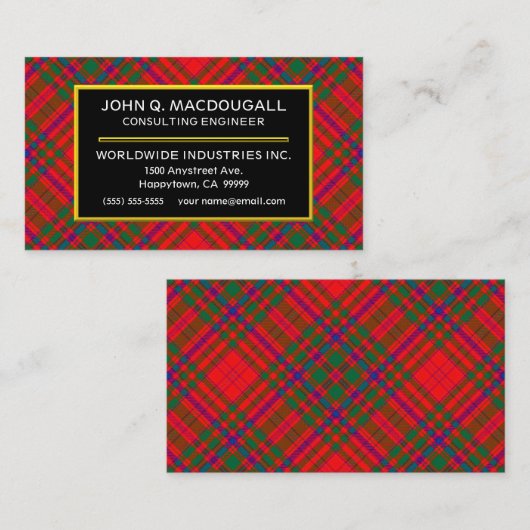 Scottish Clan MacDougall Tartan Pset Visitekaartje (Voorkant / Achterkant)