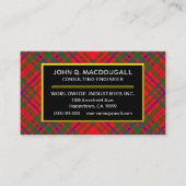 Scottish Clan MacDougall Tartan Pset Visitekaartje (Voorkant)